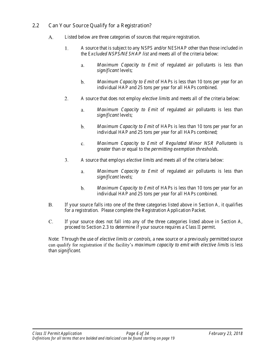 Application Packet for Class II Permit - Arizona, Page 6