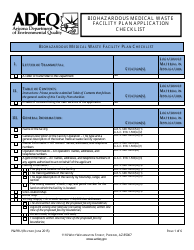 ADEQ Form P&amp;PRU Biohazardous Medical Waste Facility Plan Application Checklist - Arizona, Page 2