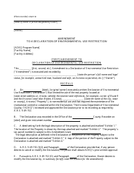 Document preview: Amendment to a Declaration of Environmental Use Restriction - Arizona
