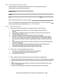 Application for Individual Reclaimed Water Permit - Arizona, Page 2