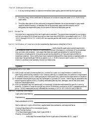 Application for Individual Reclaimed Water Permit - Arizona, Page 3