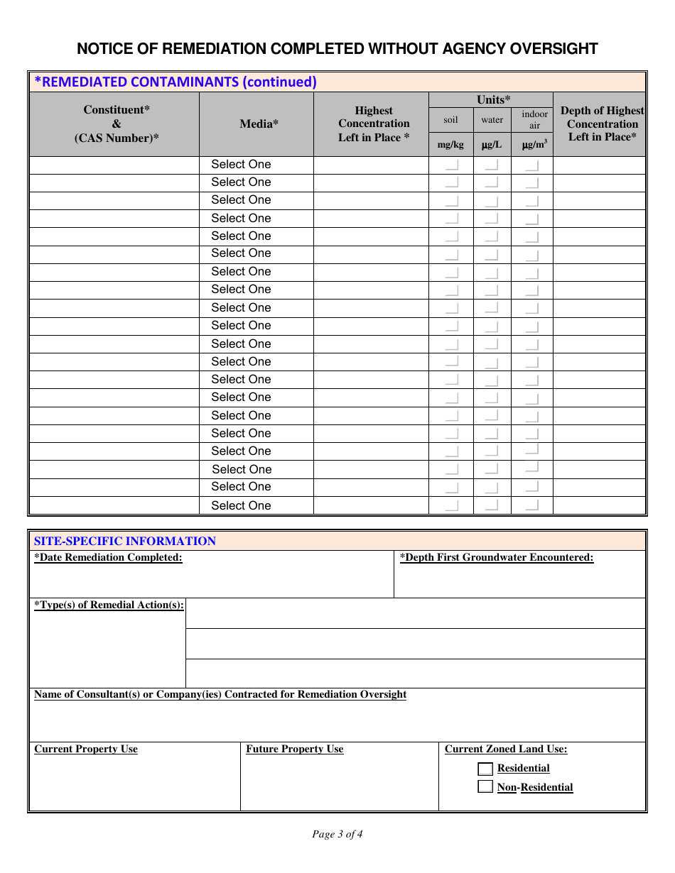 Notice of Remediation Completed Without Agency Oversight - Arizona, Page 3