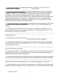 Declaration of Environmental Use Restriction for Property With Engineering Control and Non-residential Restriction - Arizona, Page 2