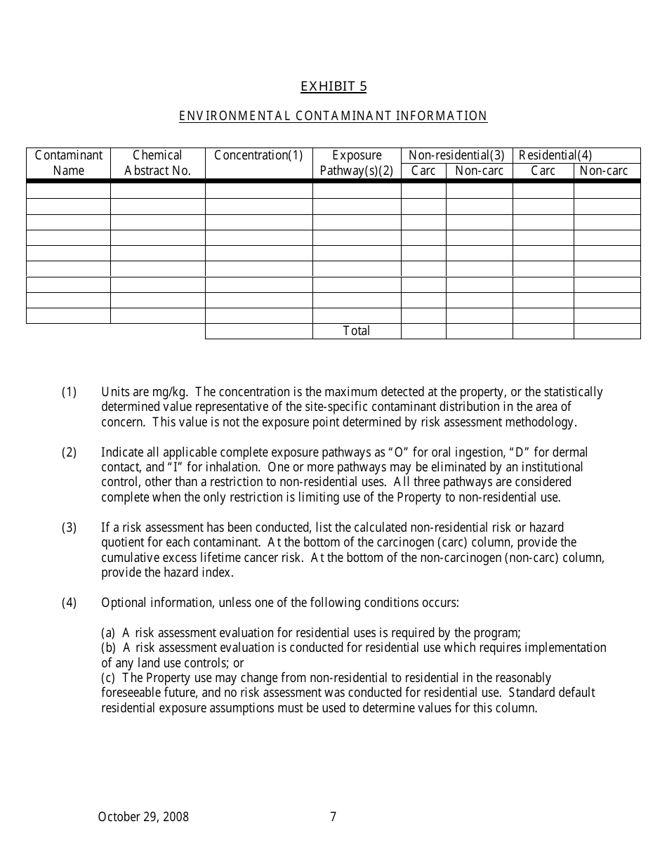 Declaration of Environmental Use Restriction for Property With Engineering Control and Non-residential Restriction - Arizona, Page 7