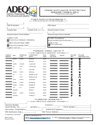 Document preview: ADEQ Form DWAR2POU Drinking Water Analysis Reporting Form - Inorganic Chemical (Iocs) - Arizona