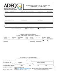 ADEQ Form DWAR2C &quot;Drinking Water Analysis Reporting Form - Asbestos Composite&quot; - Arizona