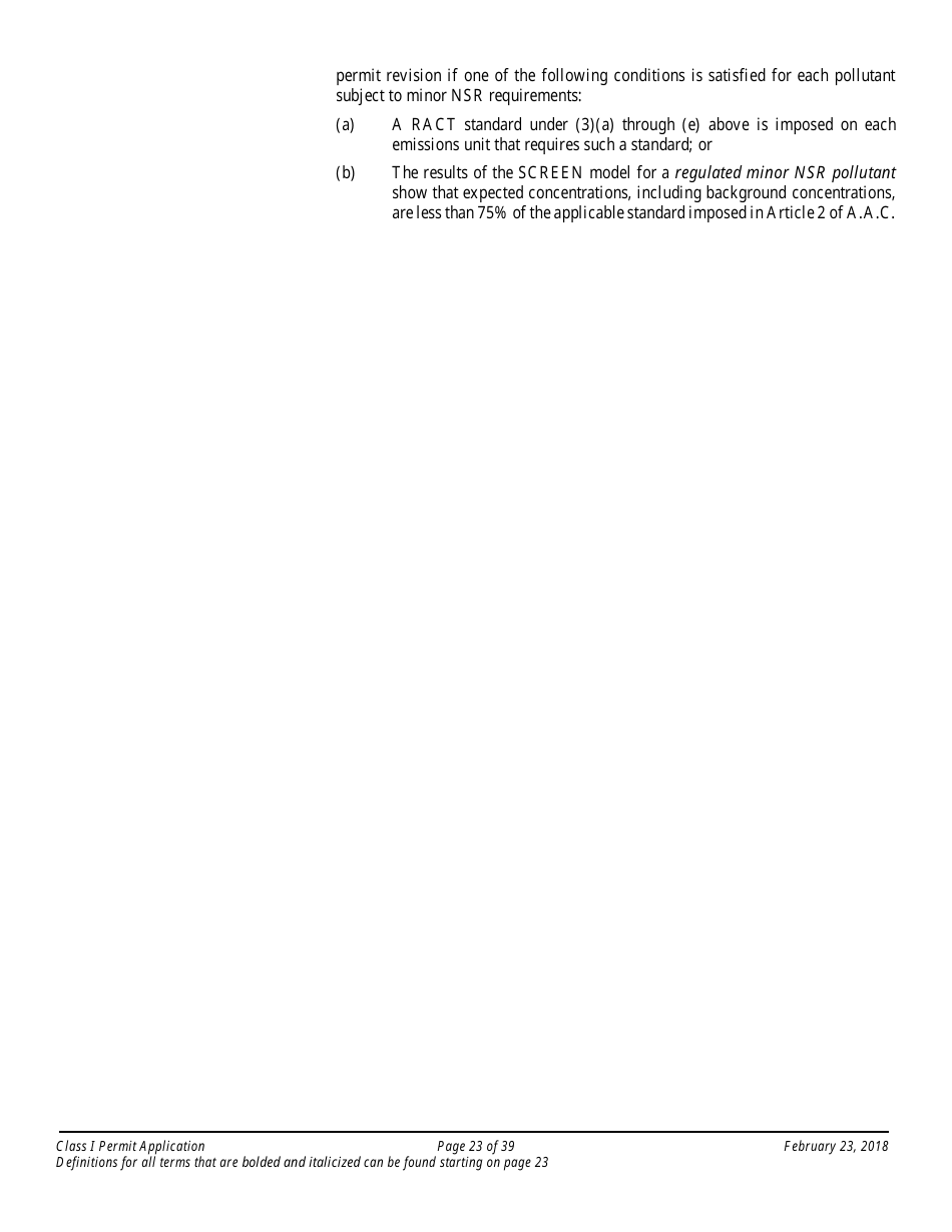 Application Packet for a Class I Permit - Arizona, Page 23