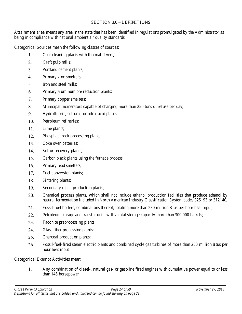 Application Packet for a Class I Permit - Arizona, Page 24