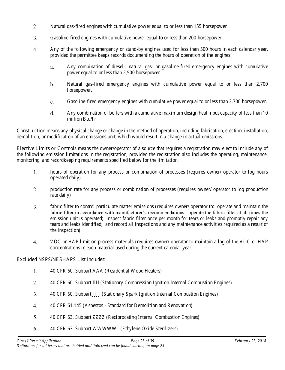 Application Packet for a Class I Permit - Arizona, Page 25
