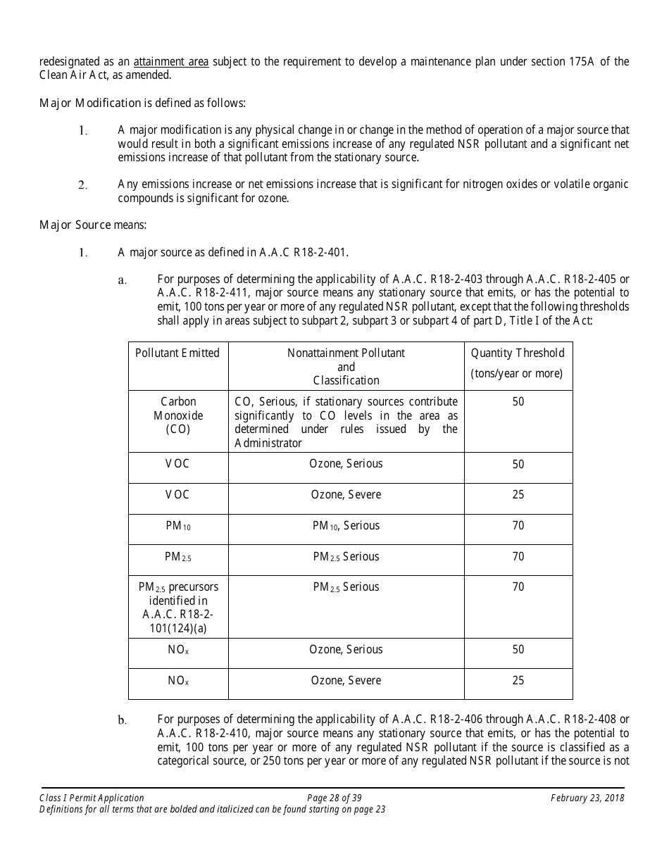Application Packet for a Class I Permit - Arizona, Page 28