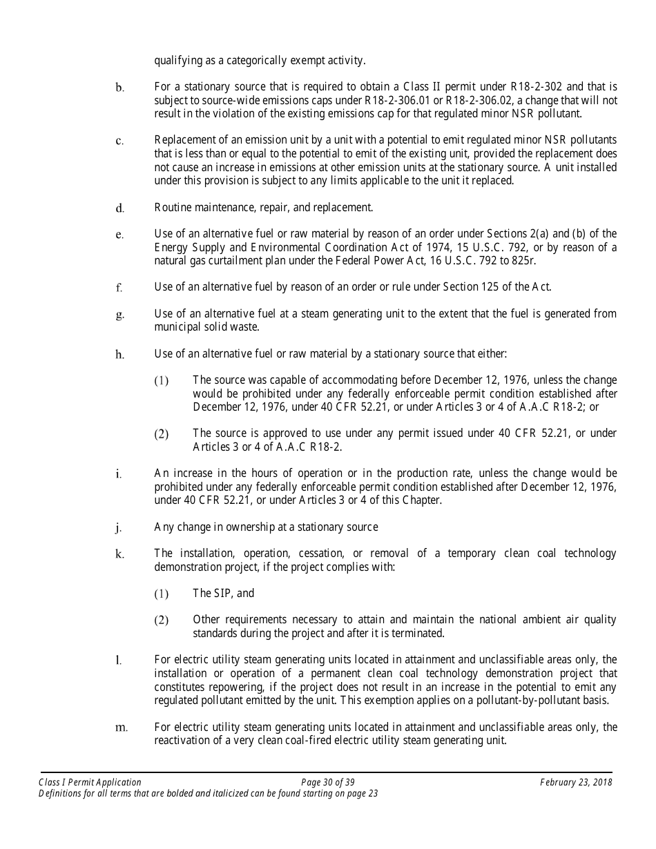 Application Packet for a Class I Permit - Arizona, Page 30