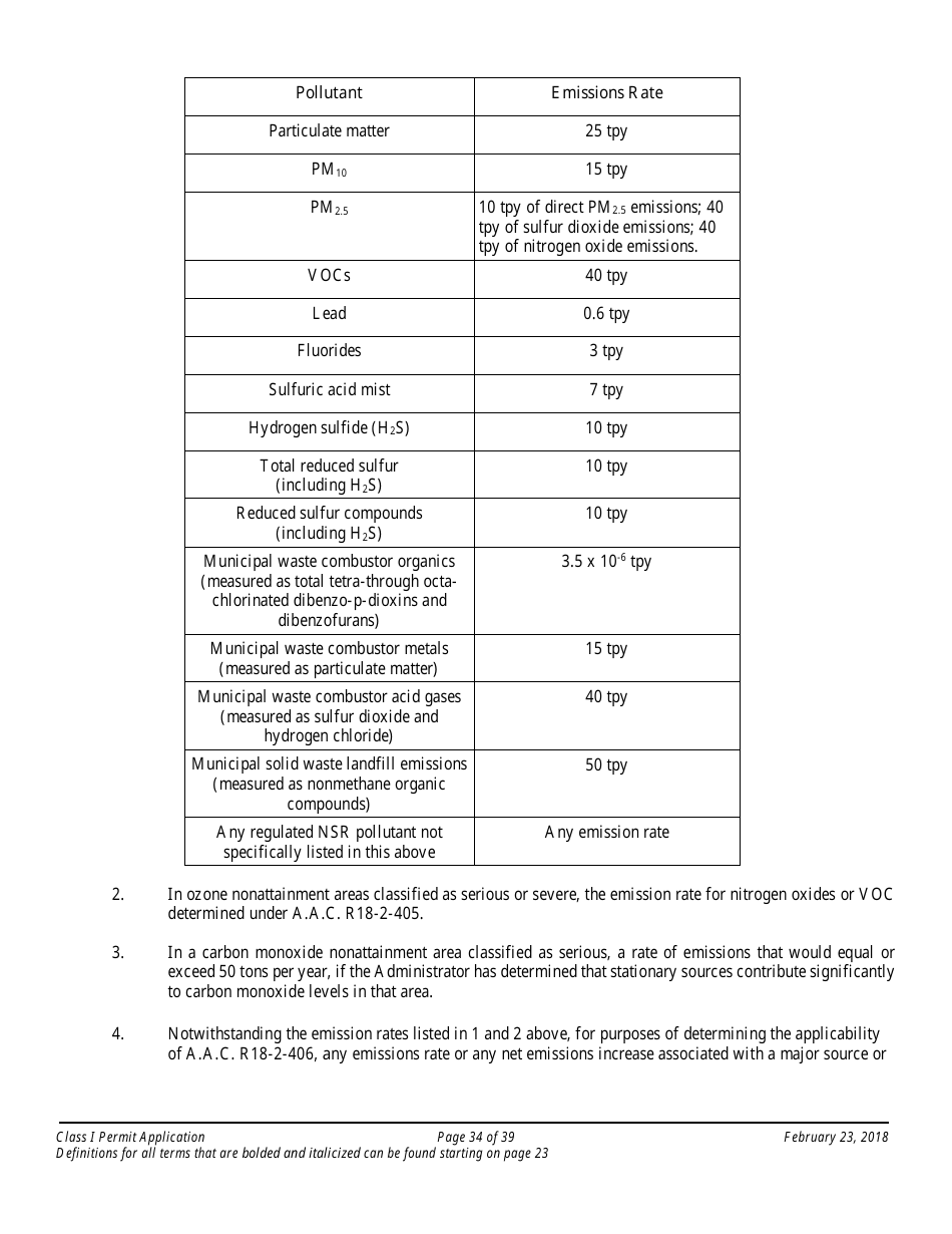 Application Packet for a Class I Permit - Arizona, Page 34