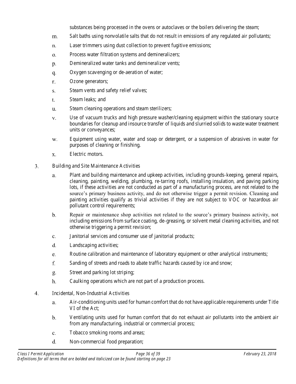 Application Packet for a Class I Permit - Arizona, Page 36