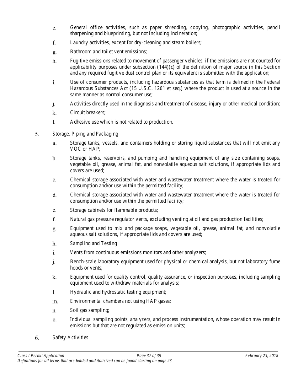 Application Packet for a Class I Permit - Arizona, Page 37