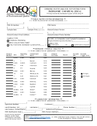 Document preview: ADEQ Form DWAR2IN Drinking Water Analysis Reporting Form - Inorganic Chemical (Iocs) - Arizona