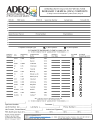 ADEQ Form DWAR10 &quot;Drinking Water Analysis Reporting Form - Inorganic Chemical (Iocs) Composite&quot; - Arizona