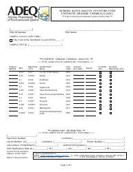 ADEQ Form DWAR3 Drinking Water Analysis Reporting Form - Synthetic Organic Chemicals (Soc) - Arizona, Page 2