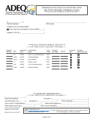 ADEQ Form DWAR04 Drinking Water Analysis Reporting Form - Volatile Organic Chemicals (VOC) - Arizona, Page 2