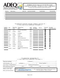 ADEQ Form DWAR12B Drinking Water Analysis Reporting Form - Synthetic Organic Chemicals (Soc) Composite - Arizona, Page 2