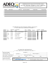 ADEQ Form DWAR11A Drinking Water Analysis Reporting Form - Volatile Organic Chemicals (VOC) Composite - Arizona, Page 2