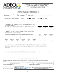 Document preview: ADEQ Form DWAR18A Drinking Water Analysis Reporting Form - Chlorine 0999/Chloramine 1006 - Arizona