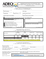 ADEQ Form DWAR1R &quot;Drinking Water Analysis Reporting Form - Microbiological/Revised Total Coliform Rule&quot; - Arizona