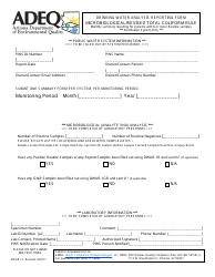 ADEQ Form DWAR1S &quot;Drinking Water Analysis Reporting Form - Microbiological/Revised Total Coliform Rule&quot; - Arizona