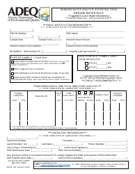 Document preview: ADEQ Form DWAR1GR Drinking Water Analysis Reporting Form - Ground Water Rule - Triggered Source Water Monitoring - Arizona