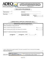 ADEQ Form DWAR15 A &amp; B Drinking Water Analysis Reporting Form - Surface Water/Groundwater Under the Influence of Surface Water Treatment - Arizona, Page 4