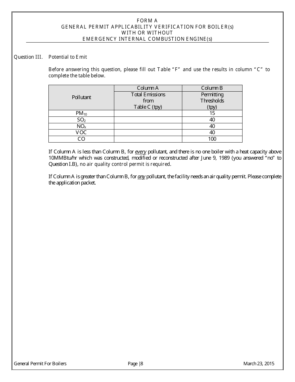 General Permit Application Packet - Boilers - Arizona, Page 10