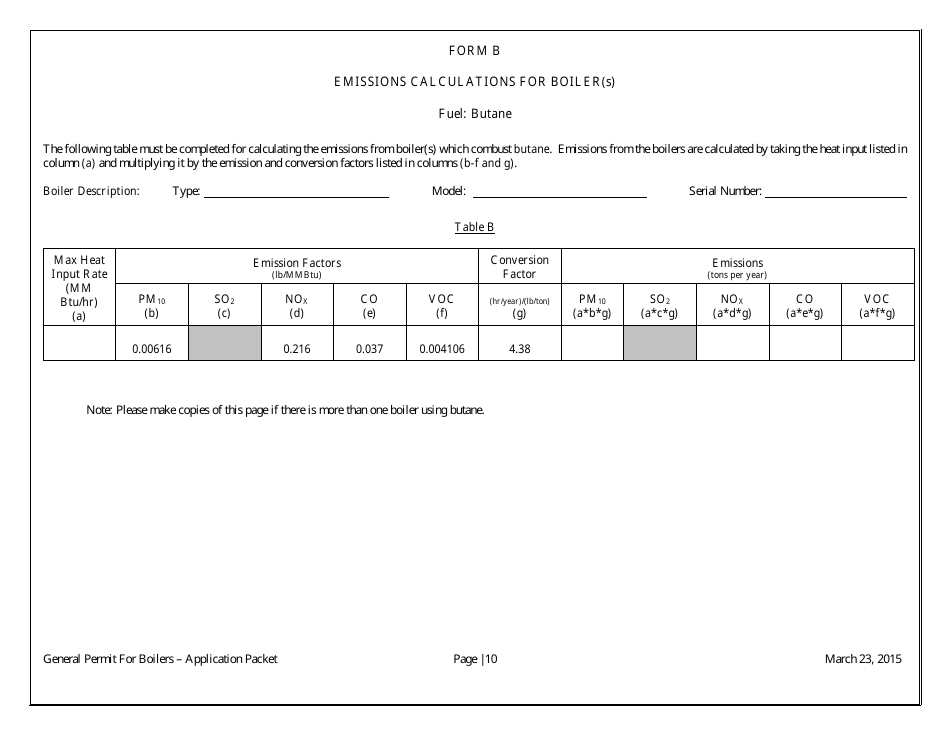 General Permit Application Packet - Boilers - Arizona, Page 12