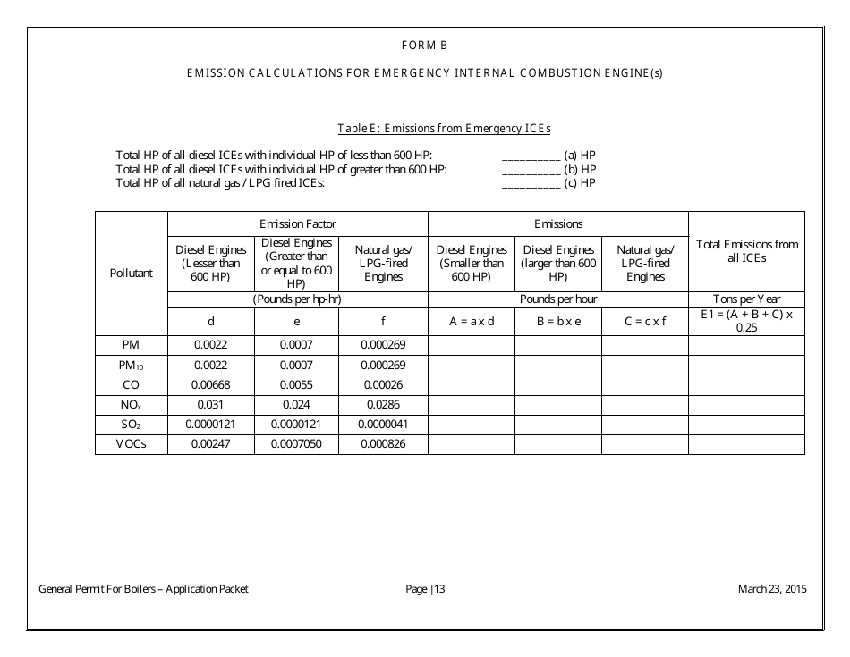 General Permit Application Packet - Boilers - Arizona, Page 15