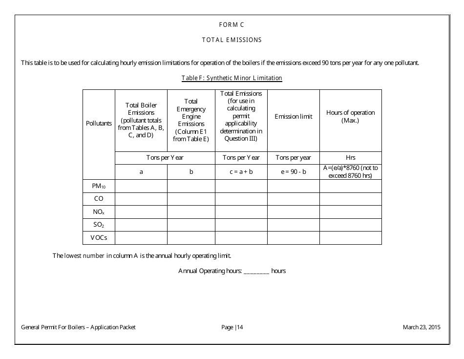 General Permit Application Packet - Boilers - Arizona, Page 16