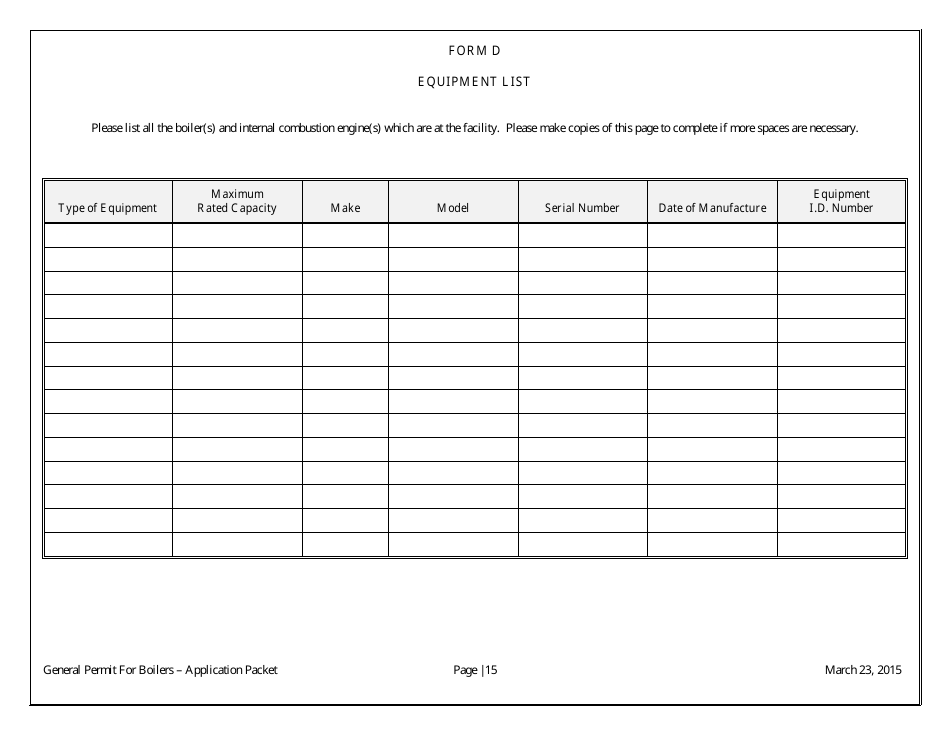 General Permit Application Packet - Boilers - Arizona, Page 17