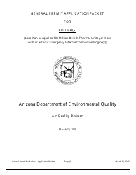 General Permit Application Packet - Boilers - Arizona, Page 3