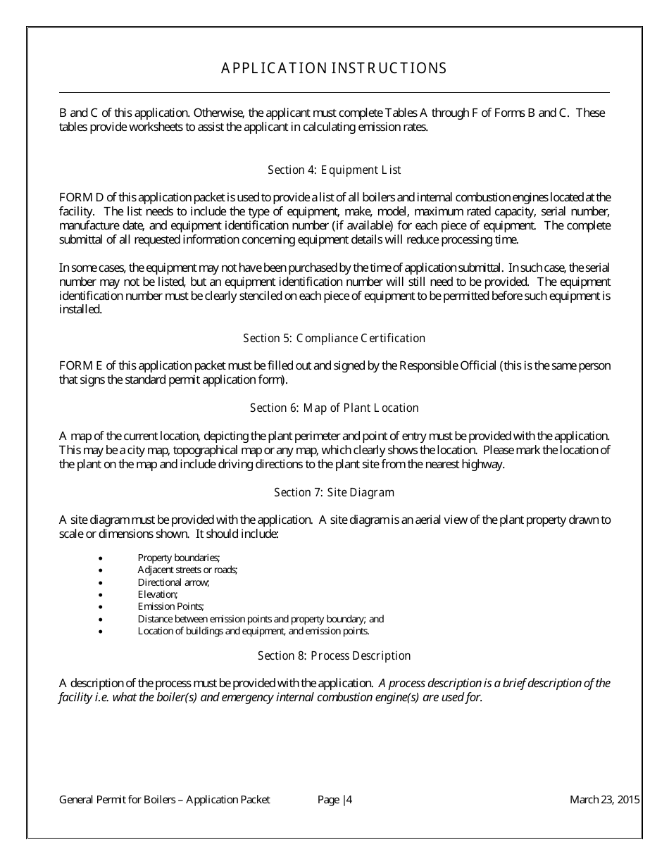 General Permit Application Packet - Boilers - Arizona, Page 6