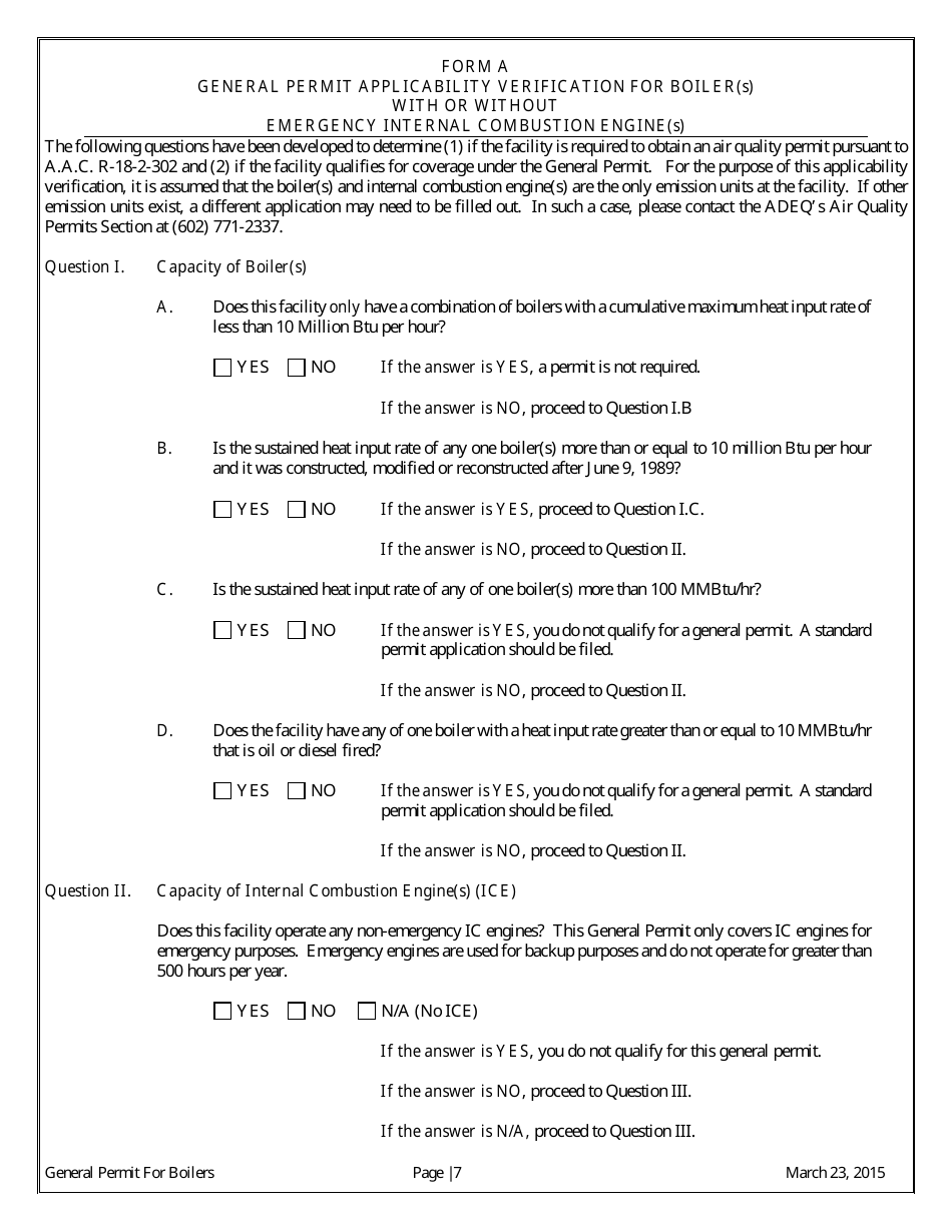 General Permit Application Packet - Boilers - Arizona, Page 9