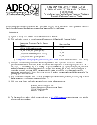 Document preview: AZPDES Form 2A/2S Arizona Pollutant Discharge Elimination System Application - Arizona