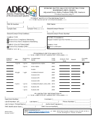 Document preview: ADEQ Form DWAR6POU Drinking Water Analysis Reporting Form - Radionuclides (Rads) - Adjusted Gross Alpha, Radium-226&-228, Uranium - Arizona