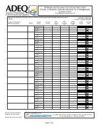 ADEQ Form DWAR33A Drinking Water Analysis Reporting Form - Stage 2 Disinfection Byproducts (Tthm&amp;haa5) - Quarterly Report - Arizona, Page 2