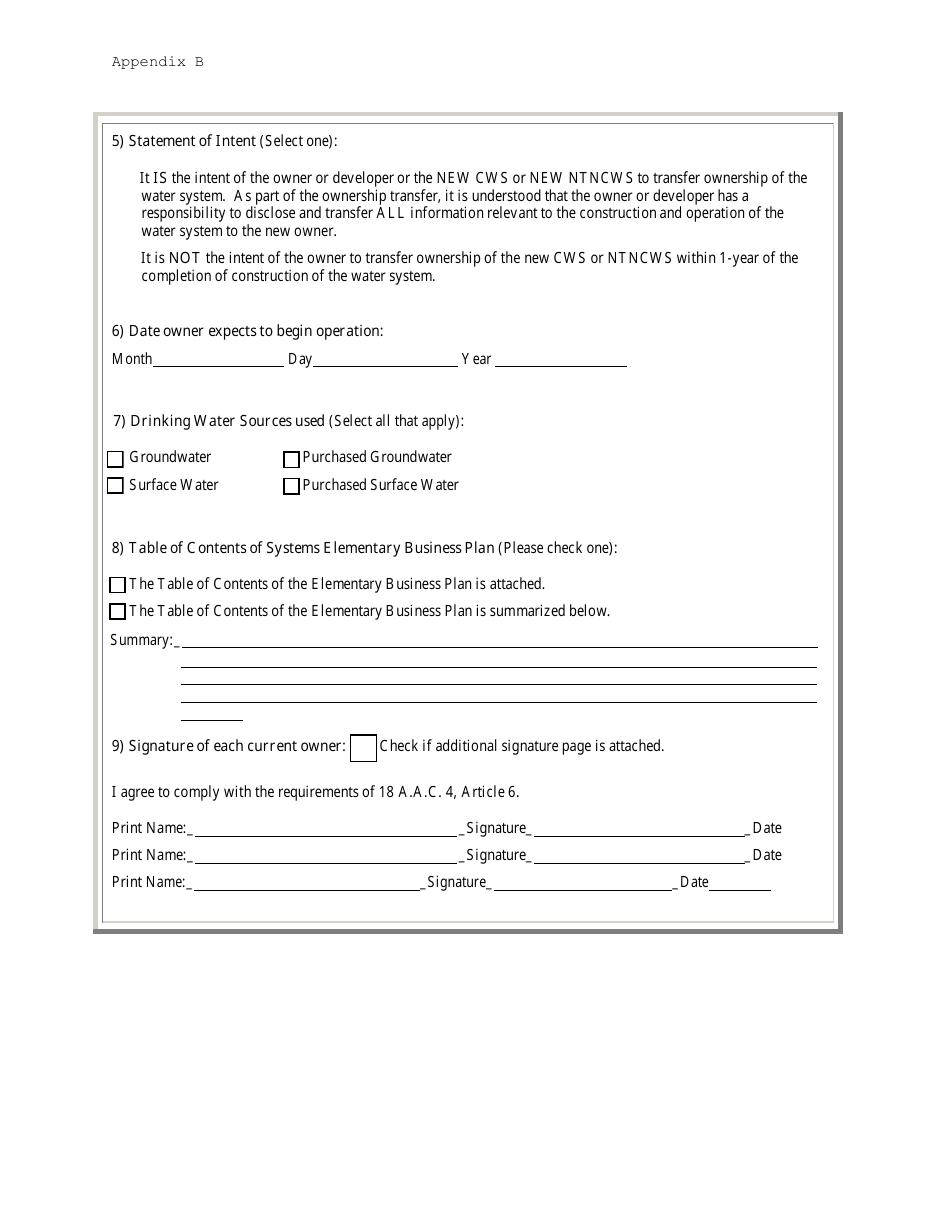 Capacity Development Application for a New Public Water System - Arizona, Page 12