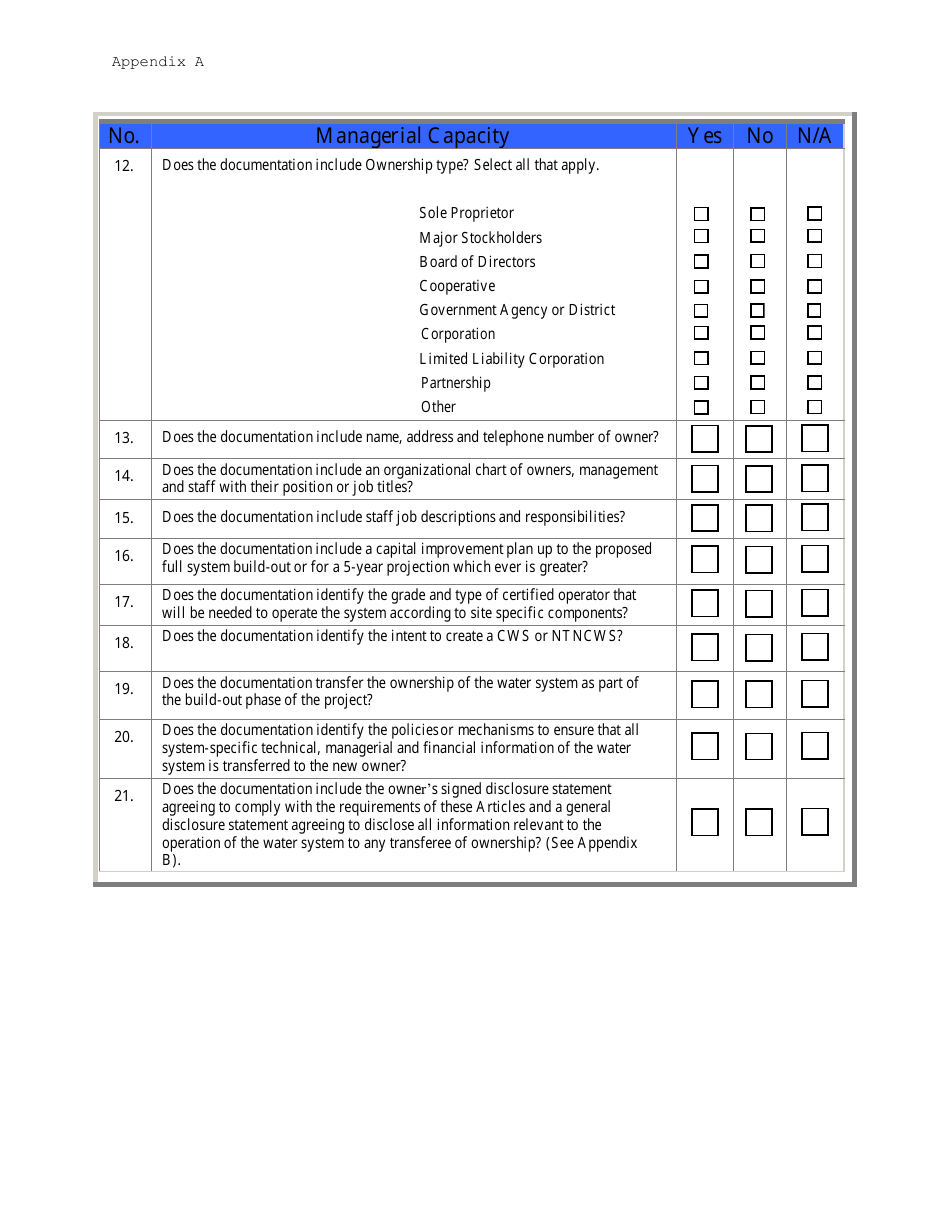 Capacity Development Application for a New Public Water System - Arizona, Page 8