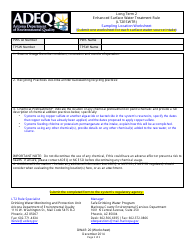 ADEQ Form DWAR20 (WORKSHEET) Sampling Location Worksheet - Long Term 2 Enhanced Surface Water Treatment Rule (Lt2eswtr) - Arizona, Page 2