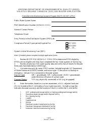 Document preview: Volatile Organic Chemical (VOC) Use Waiver Application Form - Arizona