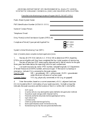 Synthetic Organic Chemical (Soc) Use Waiver Application Form - Arizona