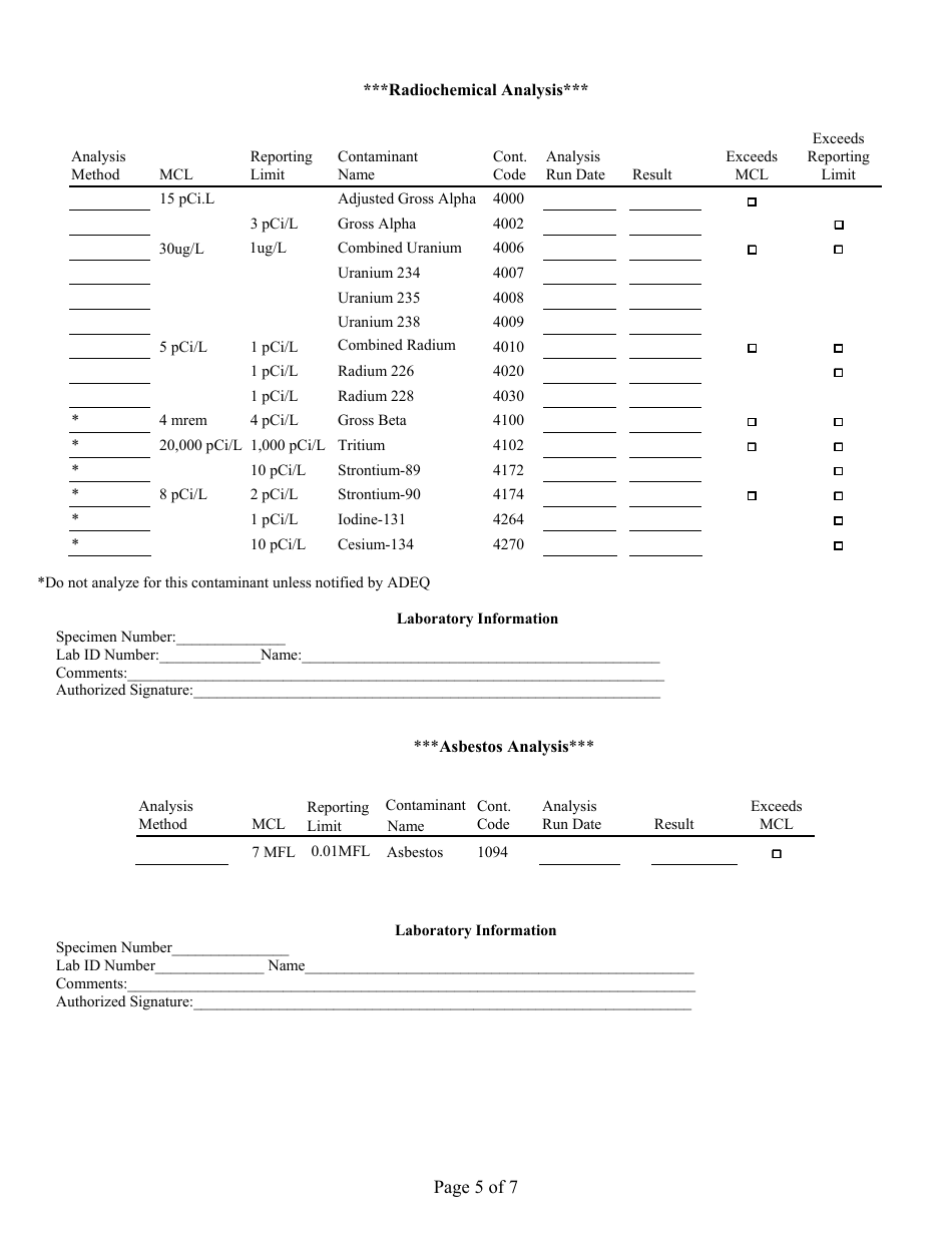 Drinking Water Source Approval Form - Arizona, Page 5