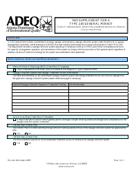 Document preview: Noi Supplement for a Type 2.05 General Permit - Capacity, Management, Operation, and Maintenance of a Sewage Collection System - Arizona