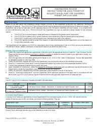 Document preview: ADEQ Form GWS402 Engineering Review - Alternative Design Request (A312g) for Type 4 General Permit Applications - Arizona