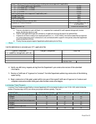 Approval to Construct Drinking Water Facilities Application Form - Arizona, Page 2