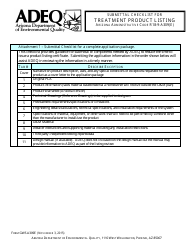 ADEQ Form GWSA309E Submittal Application for Treatment Product Listing - Arizona, Page 5